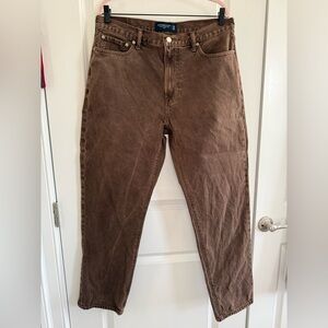 Abercrombie & Fitch Men's Dark Rigid loose fit Brown Jeans. 33x32